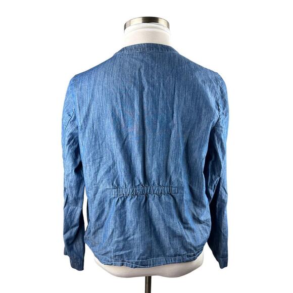 NWT J. Jill Embroidered Indigo Open Front Jacket Floral Blue Women's Size Large - Picture 11 of 14